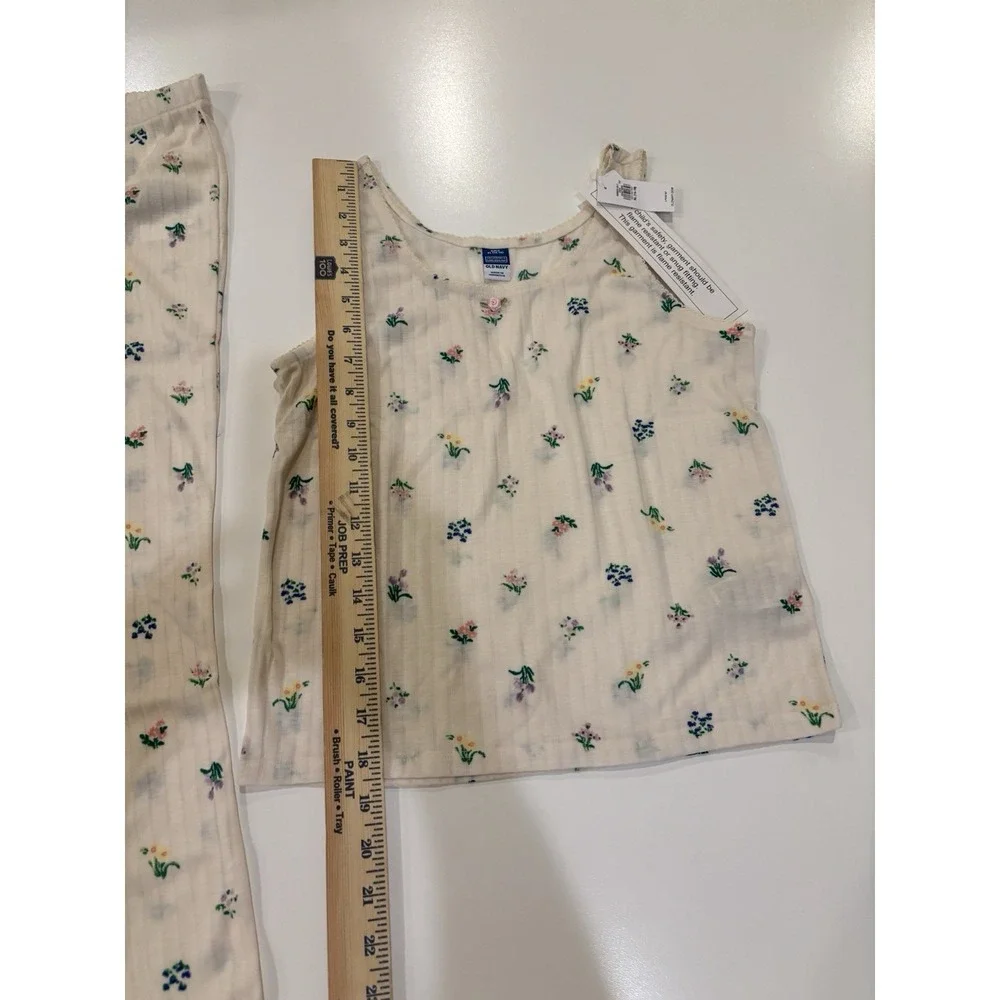 Old‎ Navy girls XL 12-14 Tank Pajama set With Pants Floral Lightweight